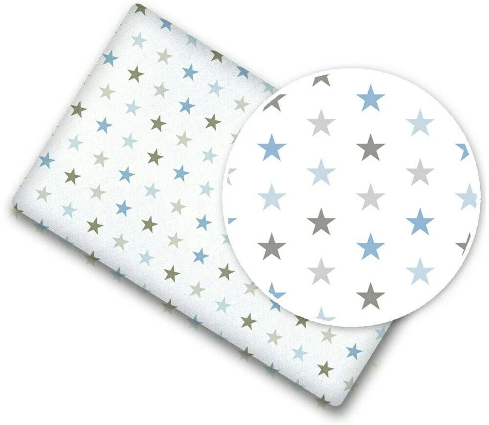 Porta Crib Sheet-BLUE STARS