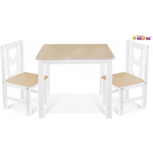 Natural/White Table and Chairs