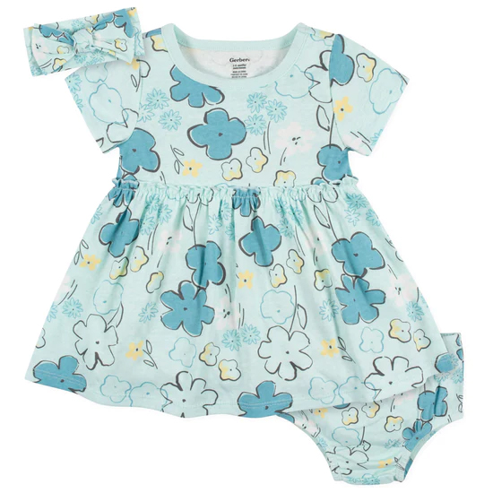 GERBER 3PC DRESS DAISIES