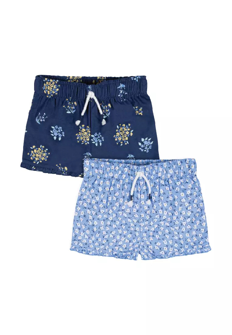 GERBER 2PK SHORTS BLUE FLORAL