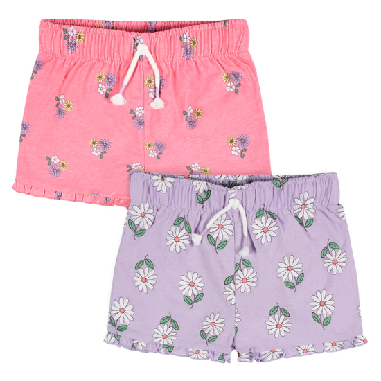GERBER 2PK SHORTS DAISIES
