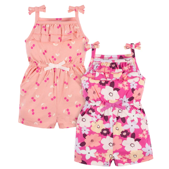 GERBER 2PK ROMPER CHERRY