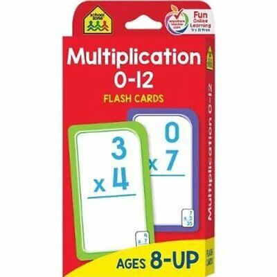 Multiplicatio 0-12 Flash Cards
