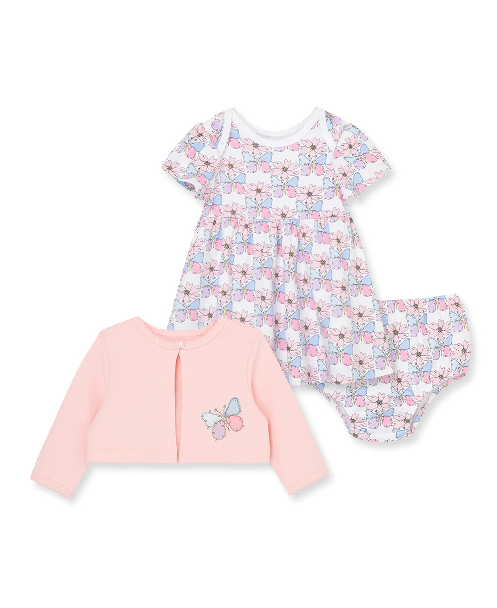 Butterfly Dress set Pink Multi
