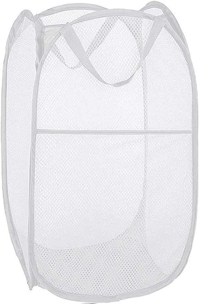 White Pop Up Mesh Hamper