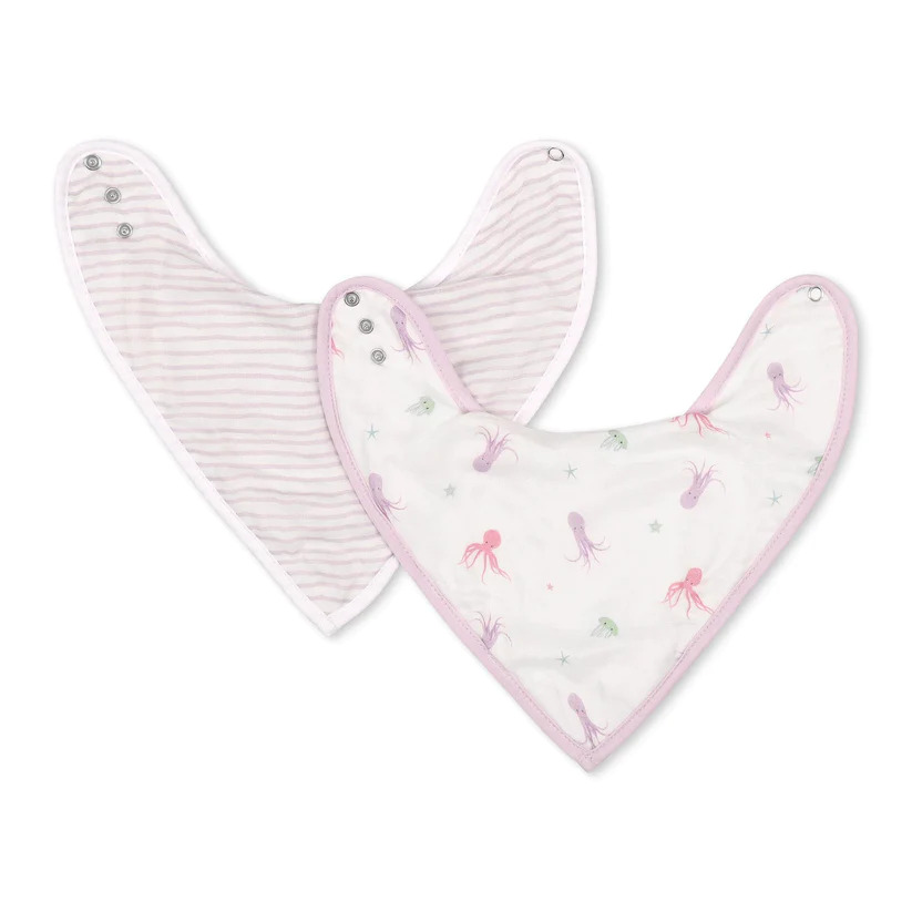 Octopus & Lavender Wave Bib Set