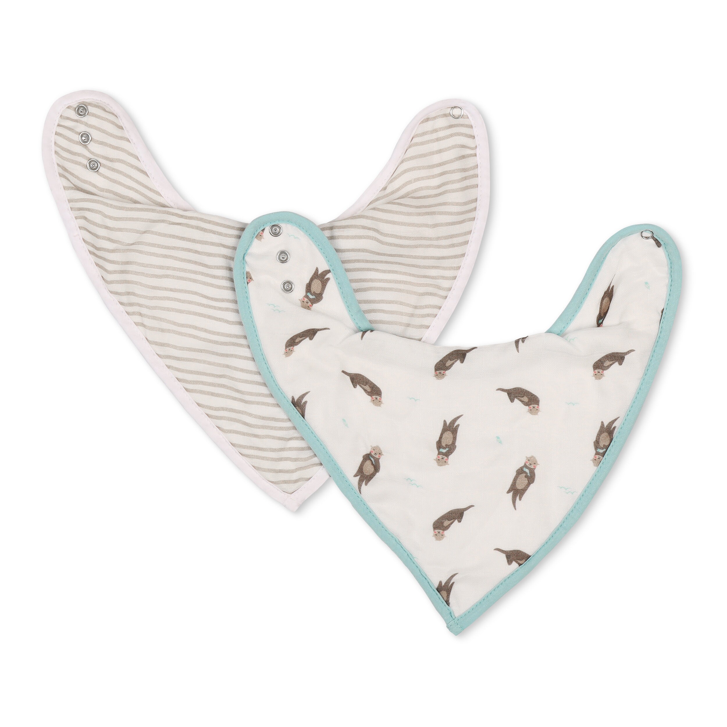 Otter & Taupe Wave Bib Set