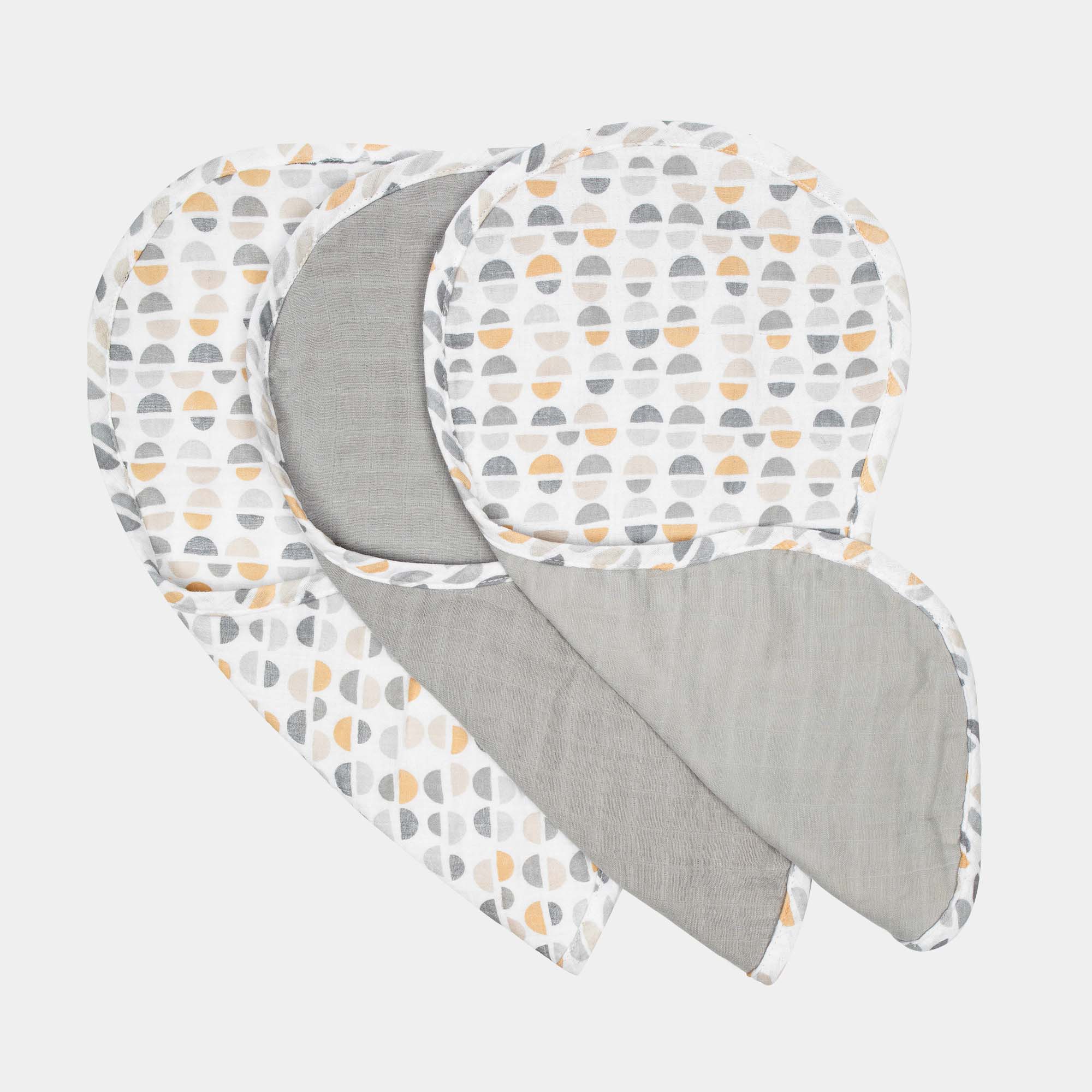 BURP CLOTH - GOLD & GRAY