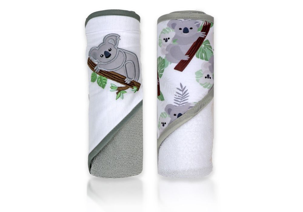 2PK HOODED TOWEL KOALA