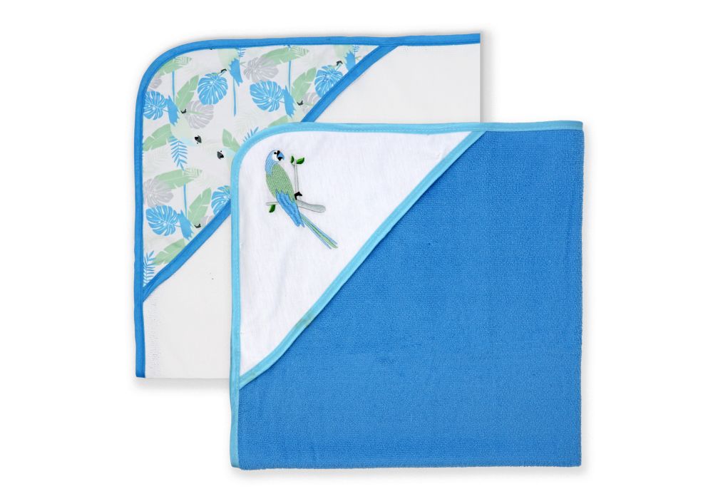 2PK HOODED TOWEL PARROT