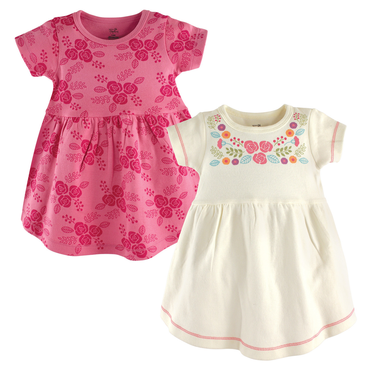 2PK ORGANIC COTTON DRESS 6-9M