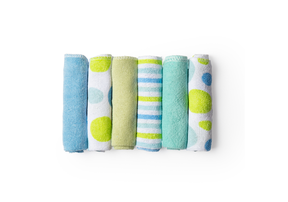 6pk Washcloths Blue