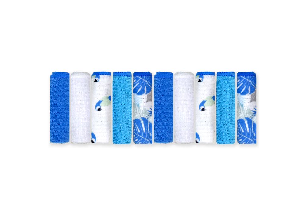 10pk Washcloth Parrot
