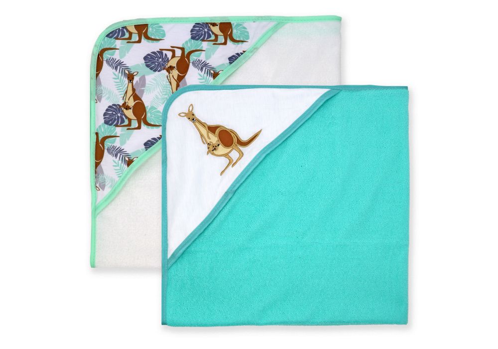 2PK HOODED TOWEL KANGAROO