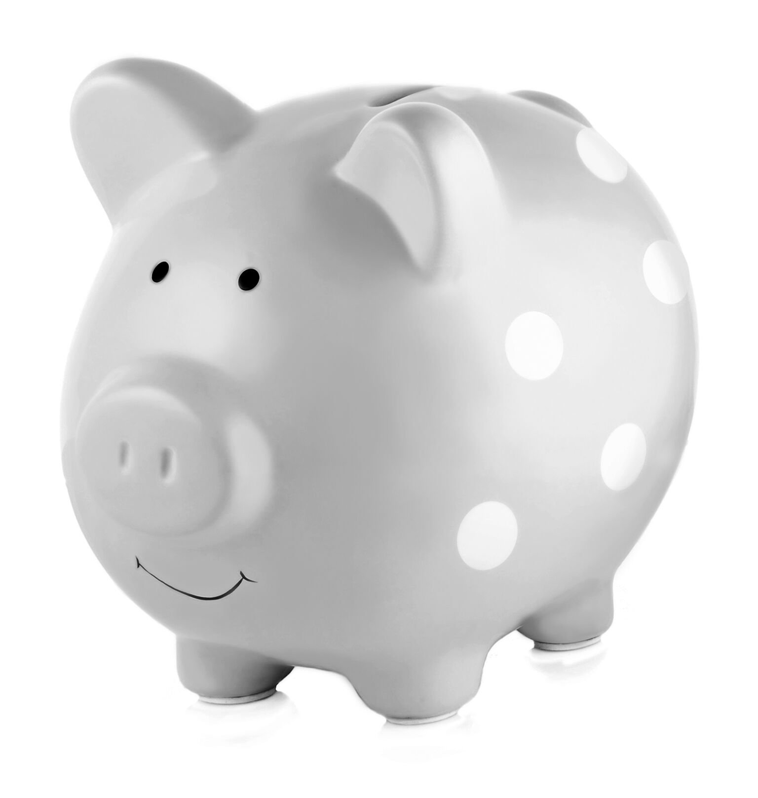 Piggy Bank Grey Polka