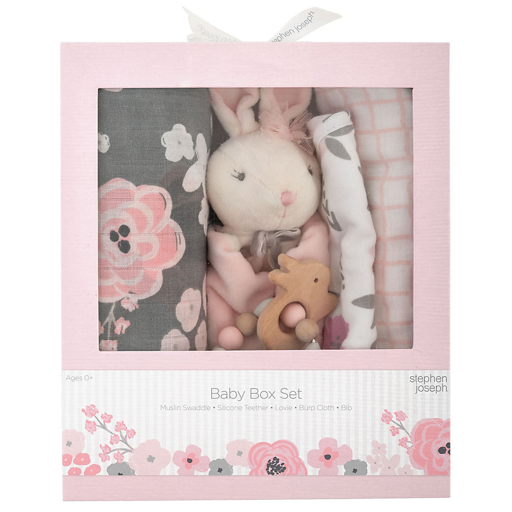 BABY BOX SET CHARCOAL FLOWER