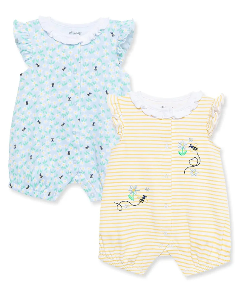 Bee Blossoms 2pk Rompers
