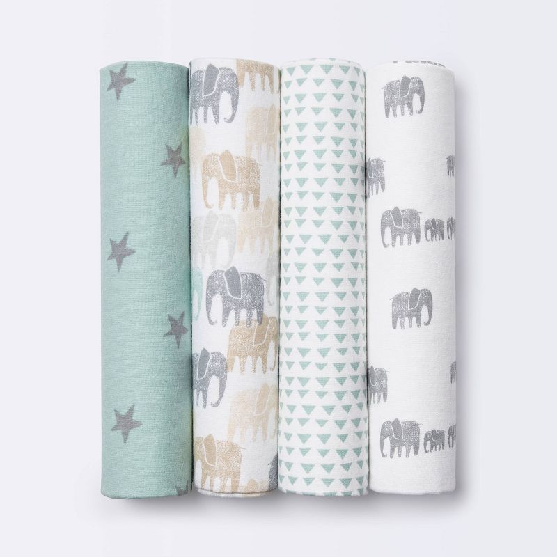 Elephant 4pk Flannel Blankets