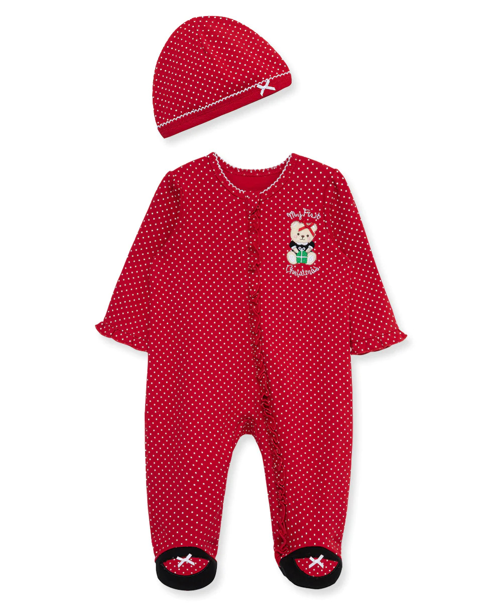 Cute Bear Footie-Red