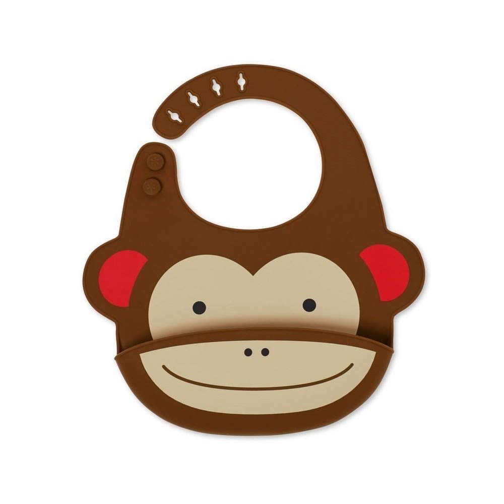 Fold & Go Silicone Bib- Monkey