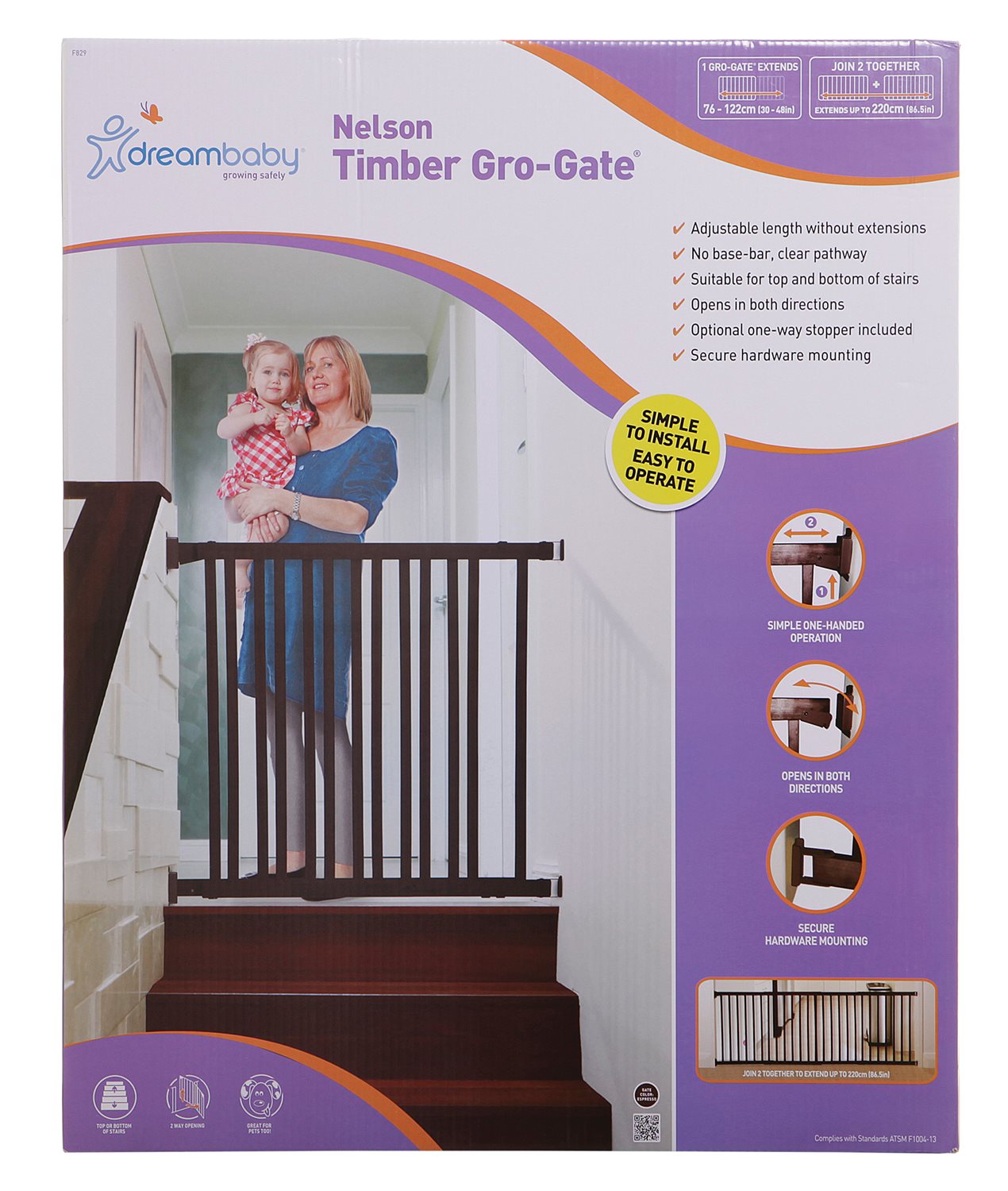 DreamBABY Wooden Gate Espresso