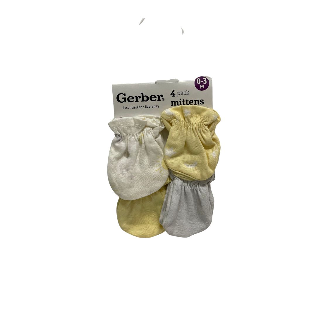 GB 4PK MITTEN, N01, 0-3M