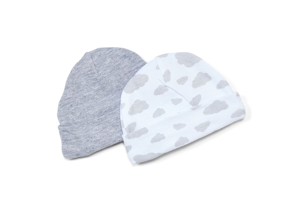2pk Heather Caps Grey
