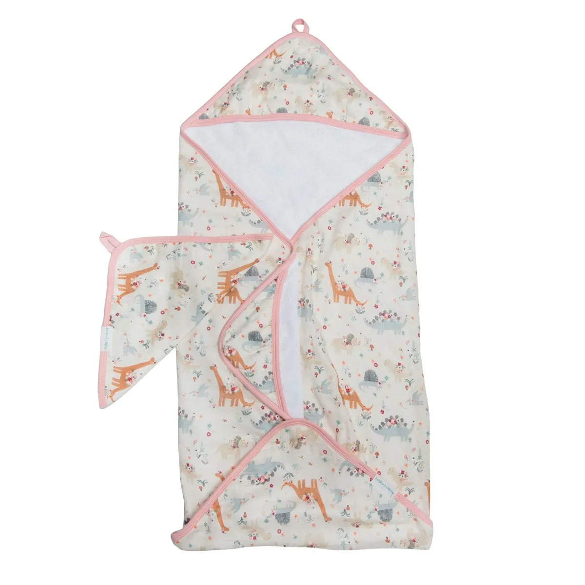 MUSLIN HOODED TOWEL BABY DINO