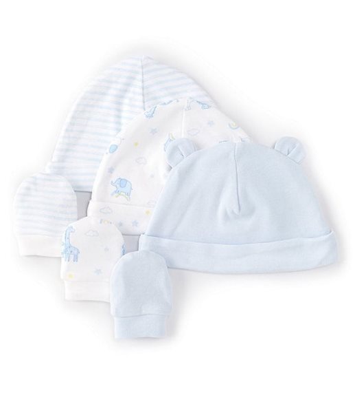 Safari 6pc Hat-Mitt set Blue