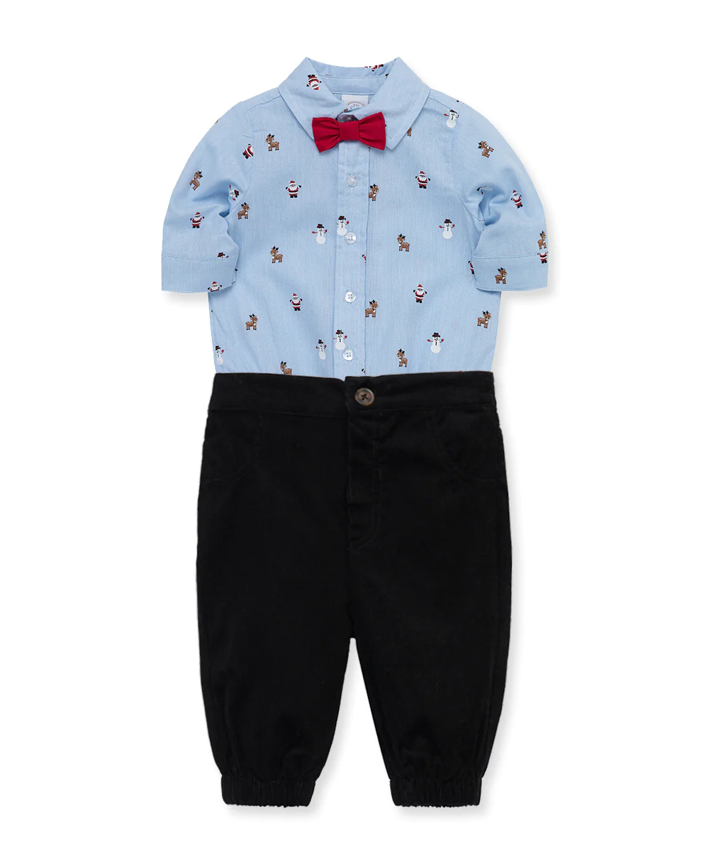 Jolly Woven Pant Set-Black