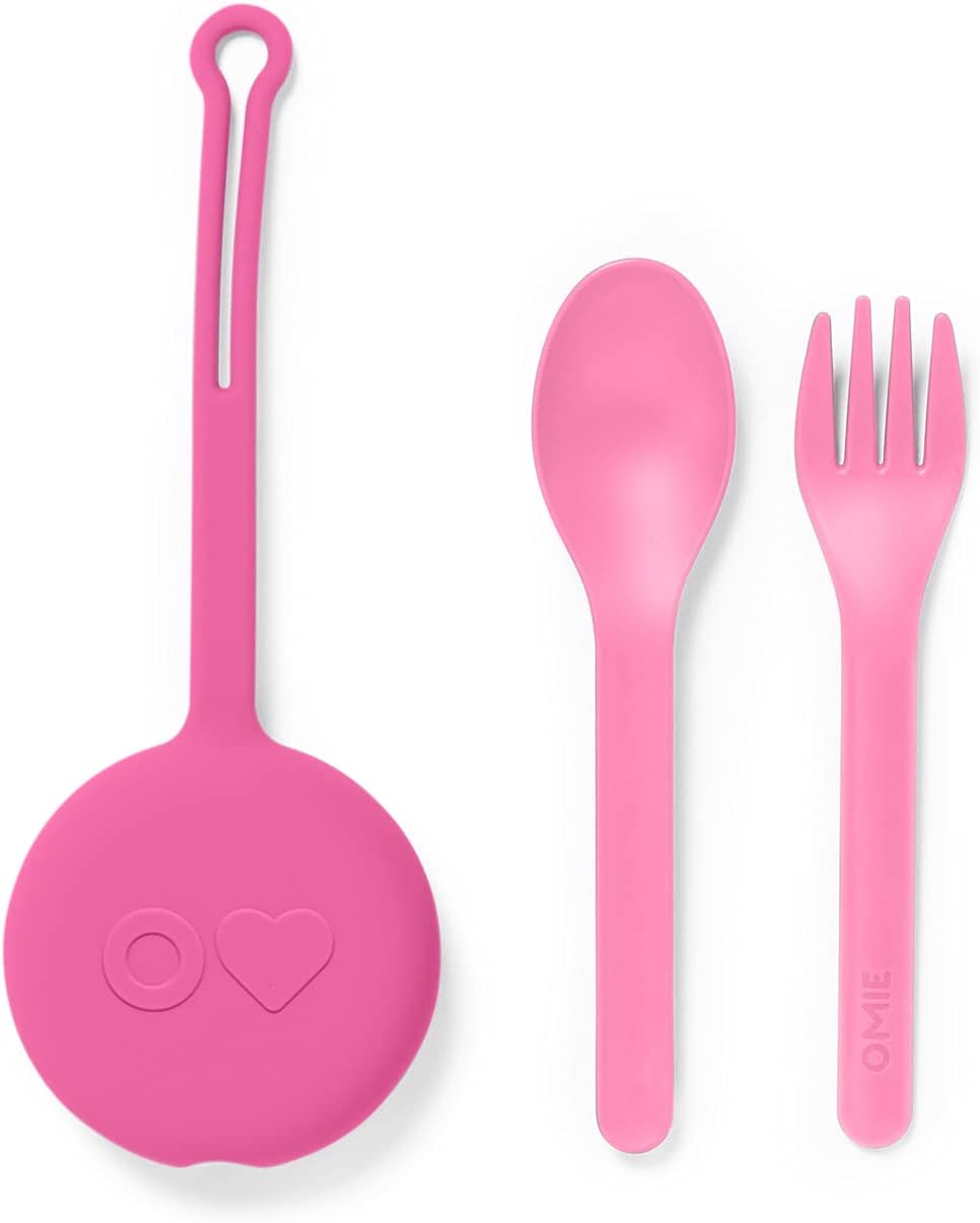 Omie Fork Spoon Pod Set Pink