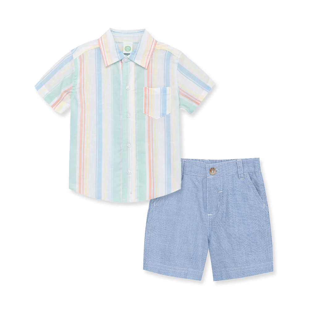 Stripe Woven Short Set