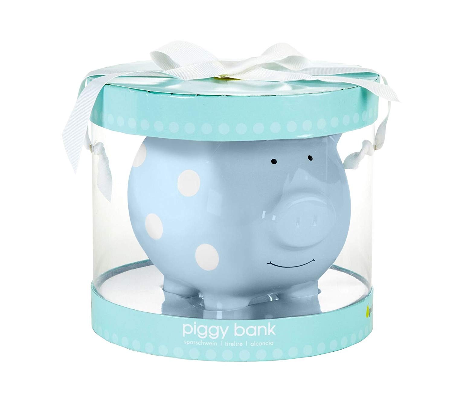 Piggy Bank Blue Polka