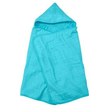 Muslin Hooded Towel Aqua