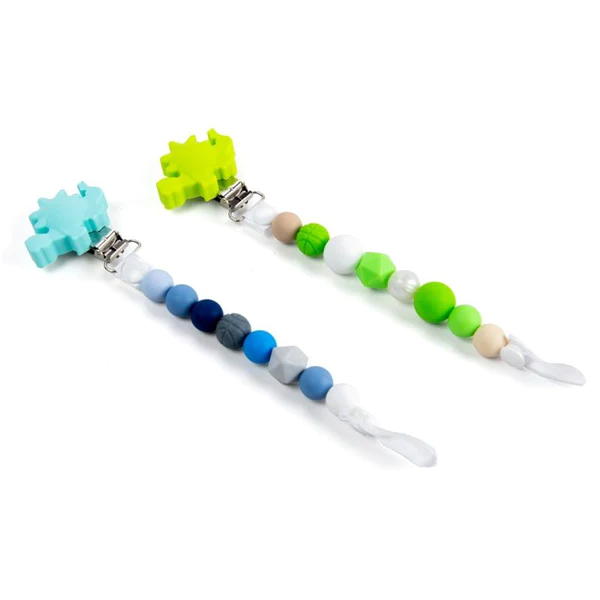 Silicone Pacifier Clip Boy 2Pk