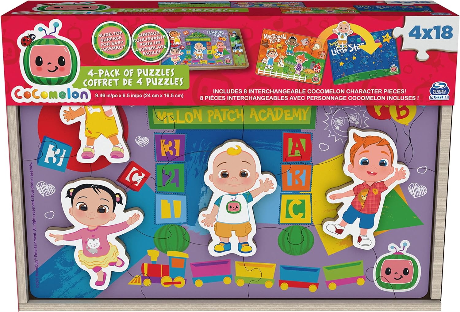 Cocomelon 4pk Puzzles with Rope
