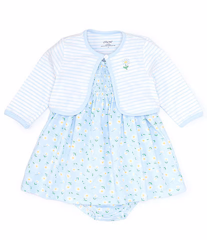 Daisies Dress Set-Blue