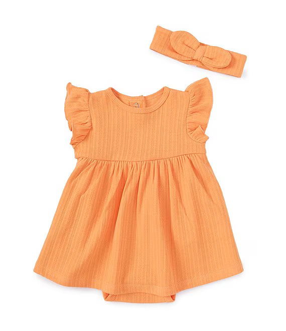 Orange Knit Dress Set