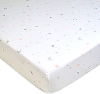 Porta Crib Sheet-PINK STARS