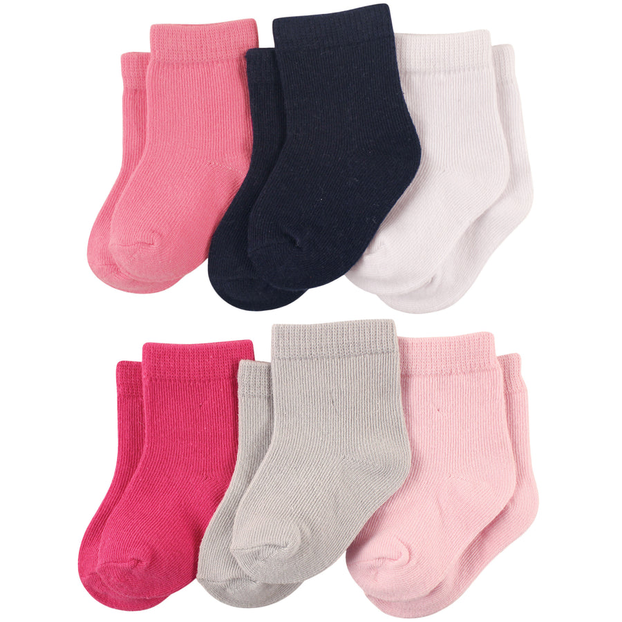6pr Socks Pink 6-12M