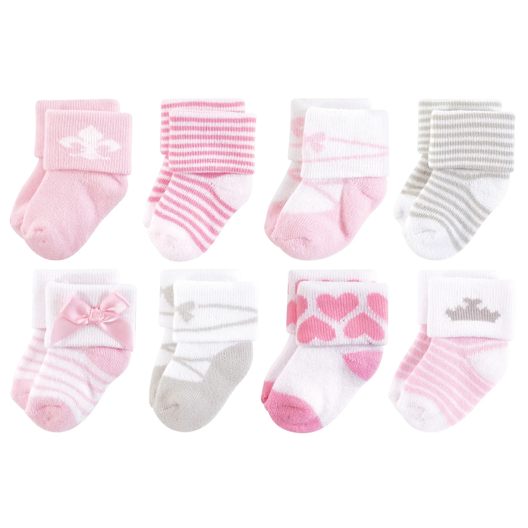 Terry Sock 8pk Royal 0-6M