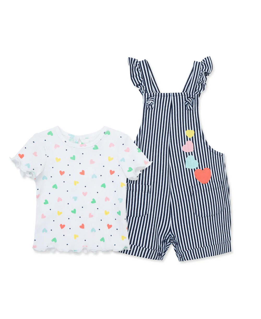 Heart Knit Jumper Set-Blue