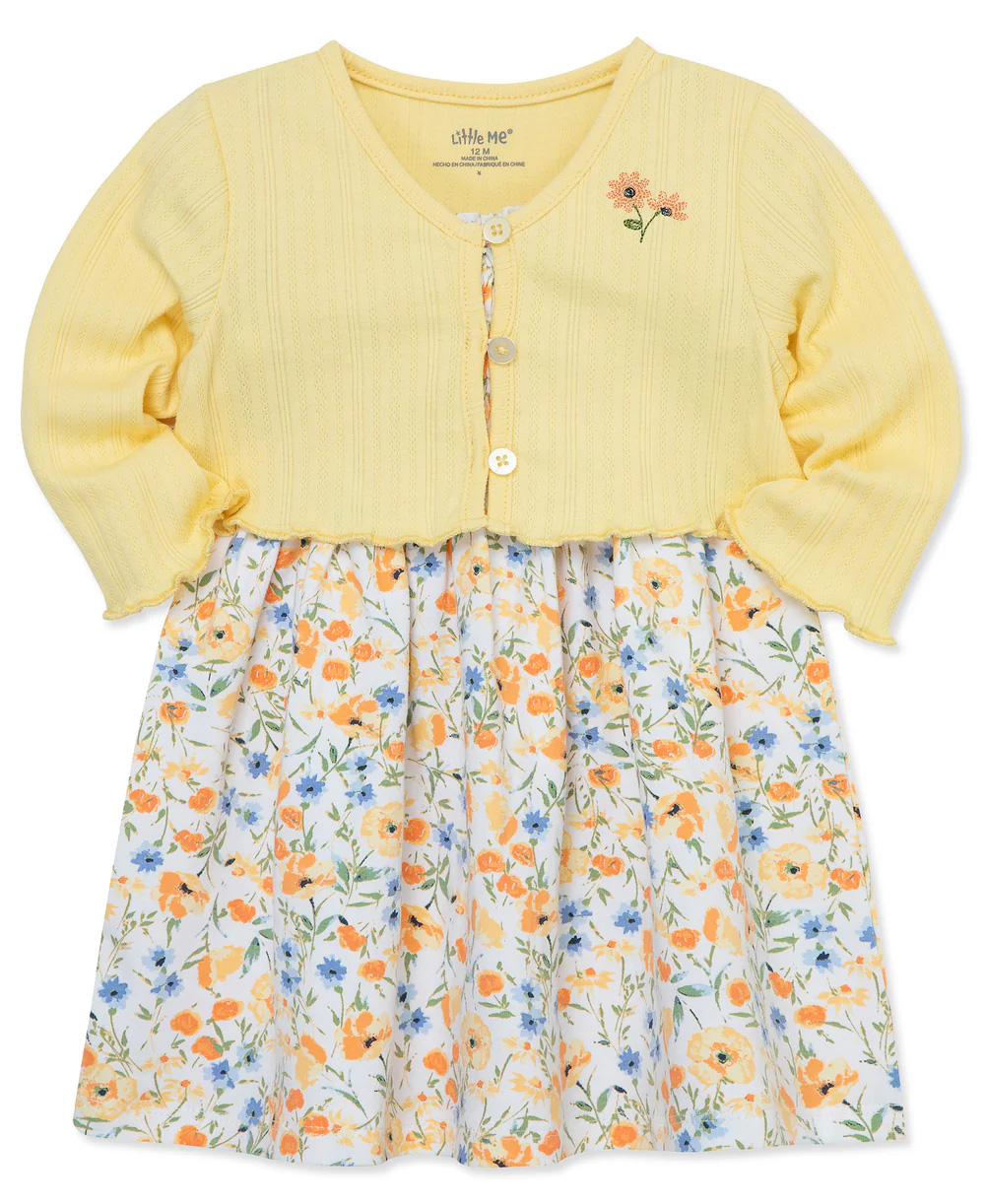 Garden Knit Dress Set-Yellow