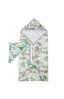MUSLIN HOODED TOWEL JUNGLE