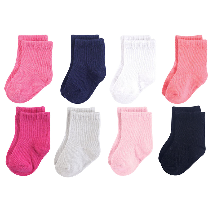 Solid Crew Socks 8pk
