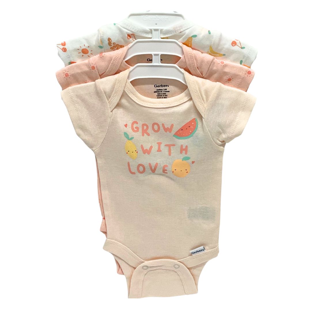 GB 3PK SHORT SLV ONESIES