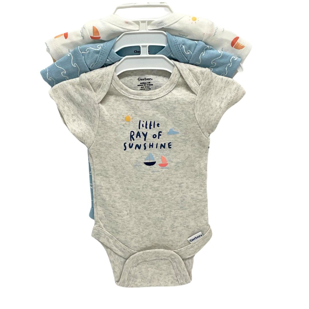 GB 3PK SHORT SLV ONESIES