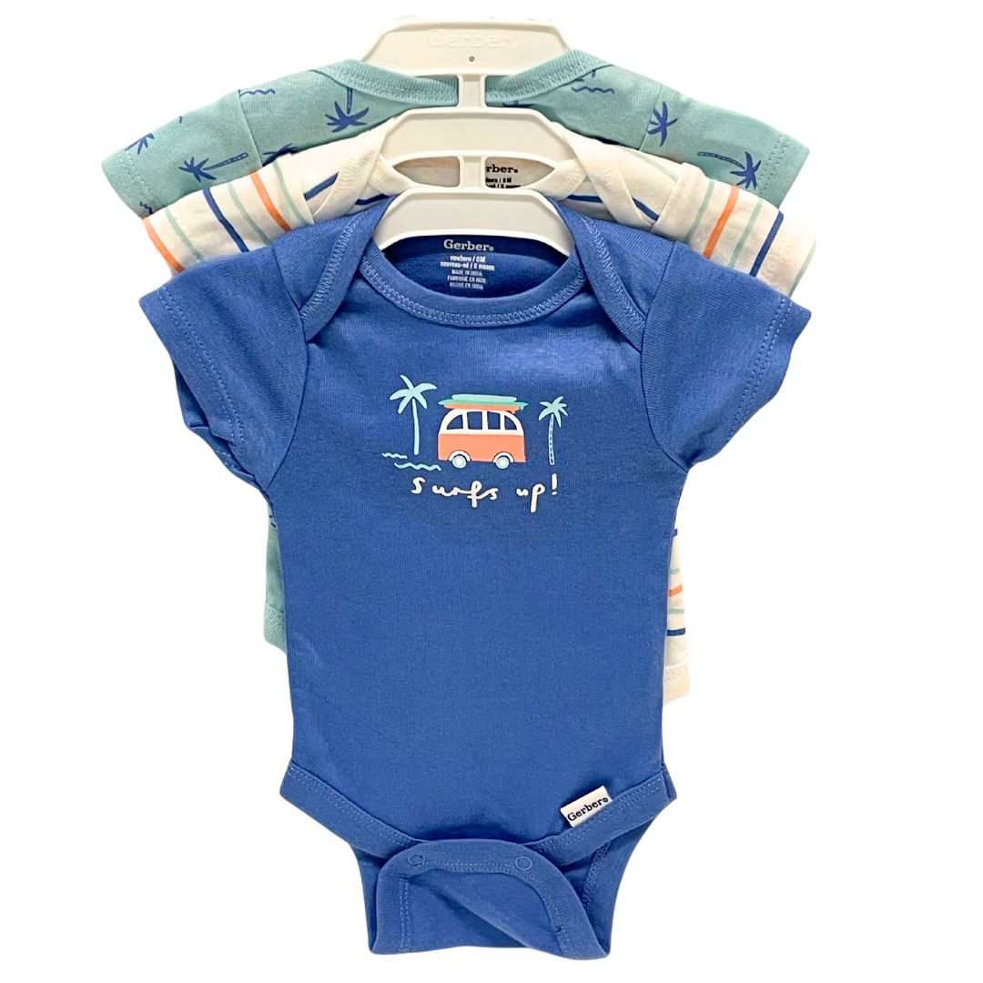 GB 3PK SHORT SLV ONESIES