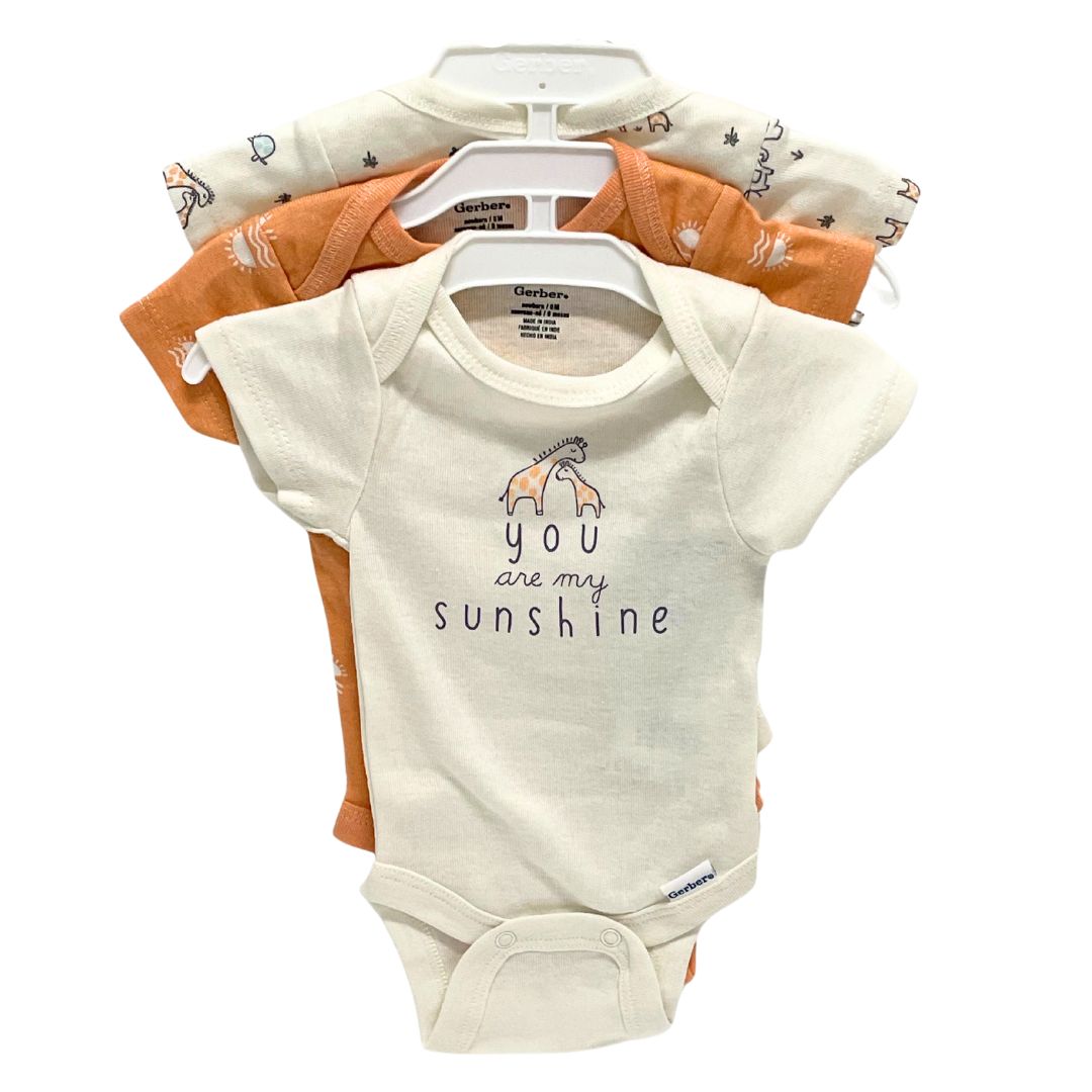 GB 3PK SHORT SLV ONESIES