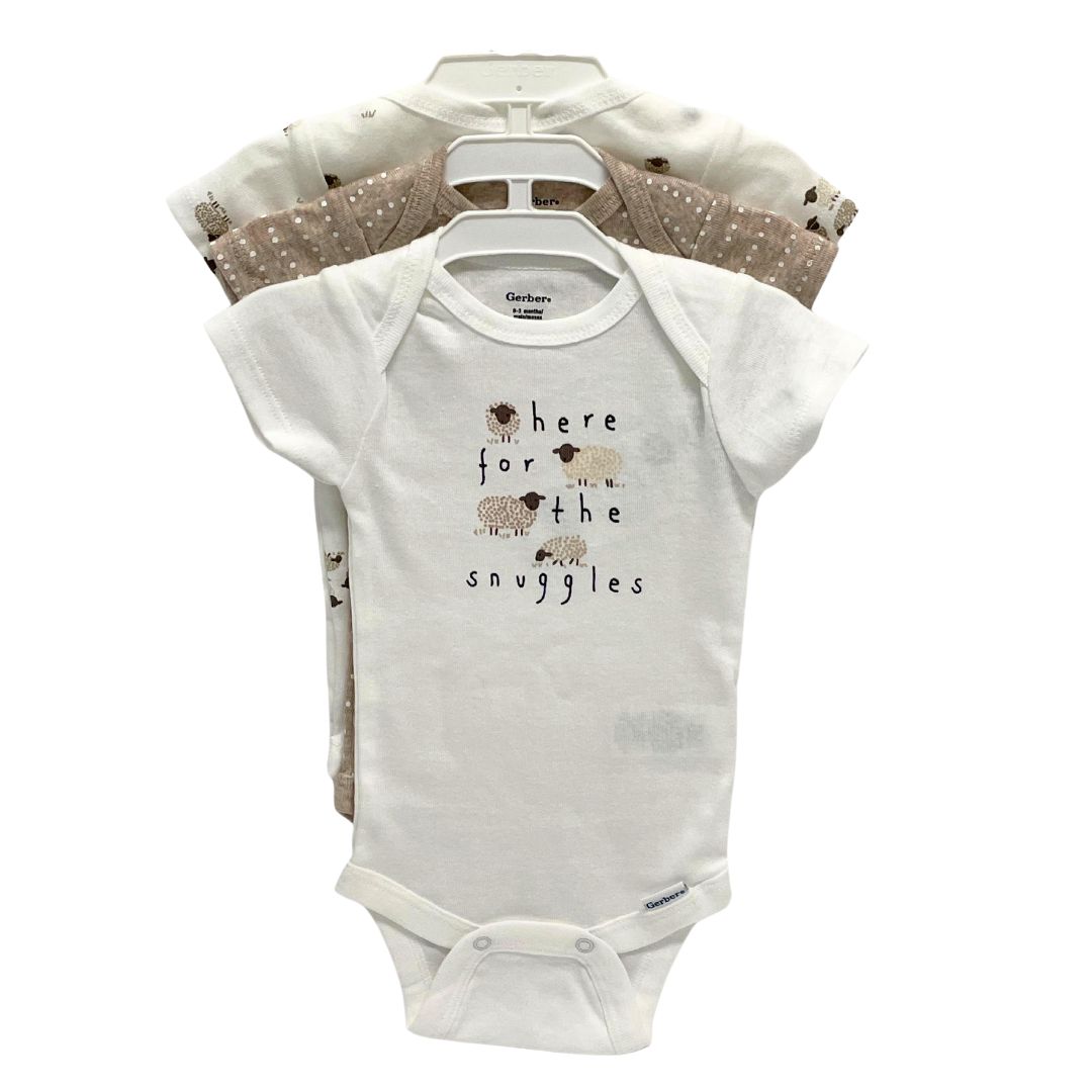 GB 3PK SHORT SLV ONESIES